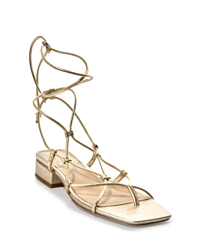 Gold Lace Up Sandal Gold sold by Boston Proper