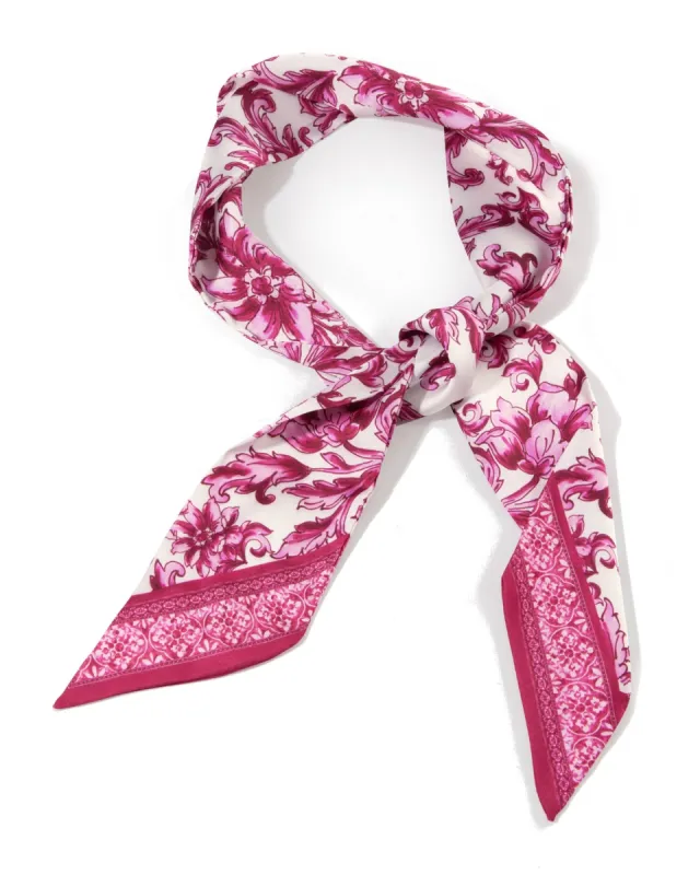 Status Border Print Scarf Pink Multi sold by Boston Proper