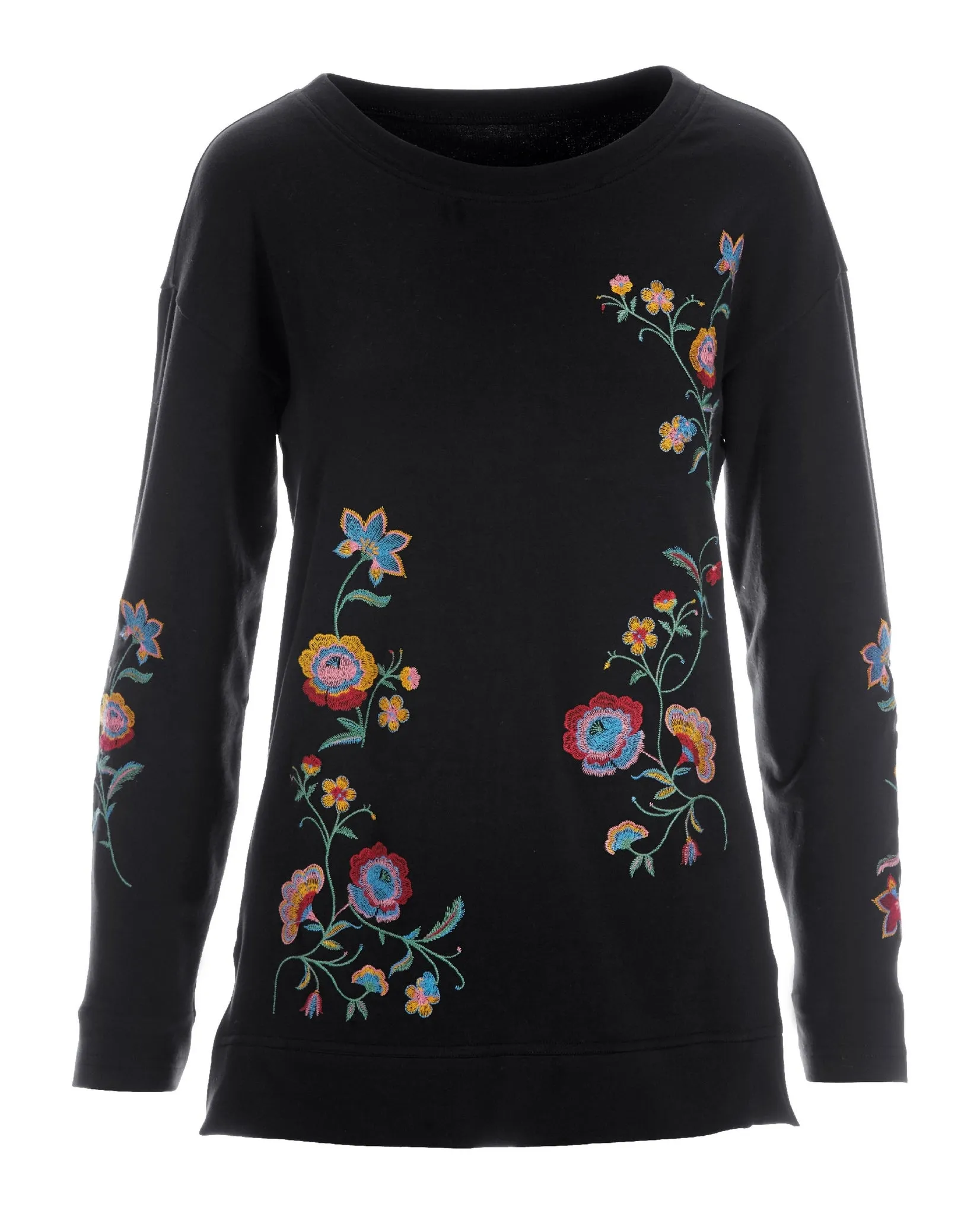Embroidered Tunic Sweatshirt Black Multi sold by Boston Proper product image thumbnail 2