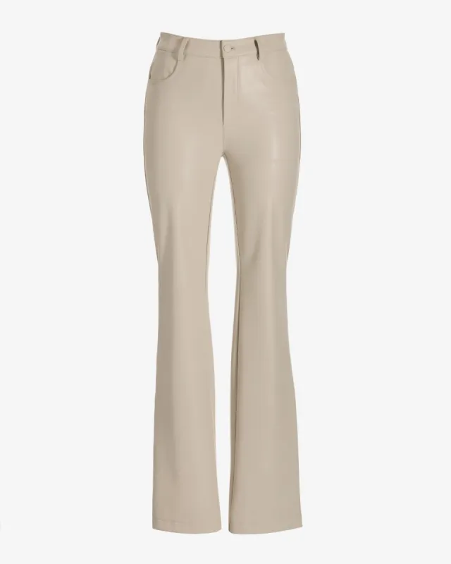 Monterey Five Pocket Faux Leather Bootcut Pant Bone sold by Boston Proper