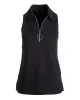 Collared Zip-Up Sleeveless Knit Top Black sold by Boston Proper