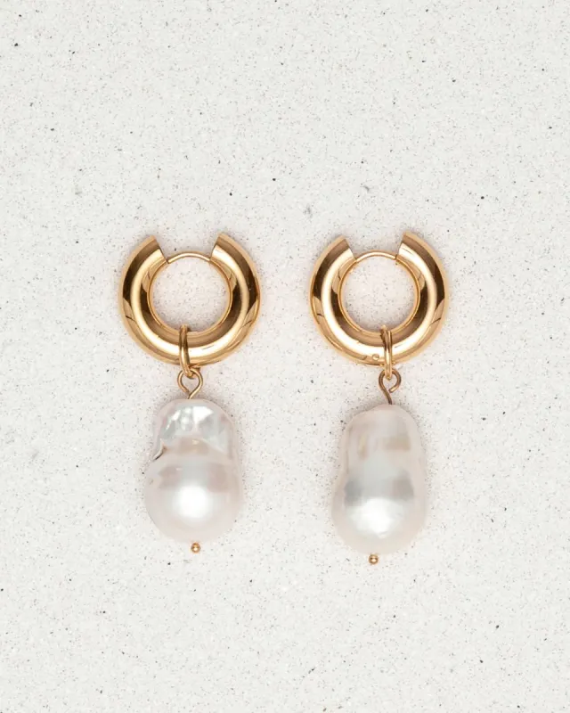 Freshwater Pearl Capri Hoop Earrings sold by Boston Proper