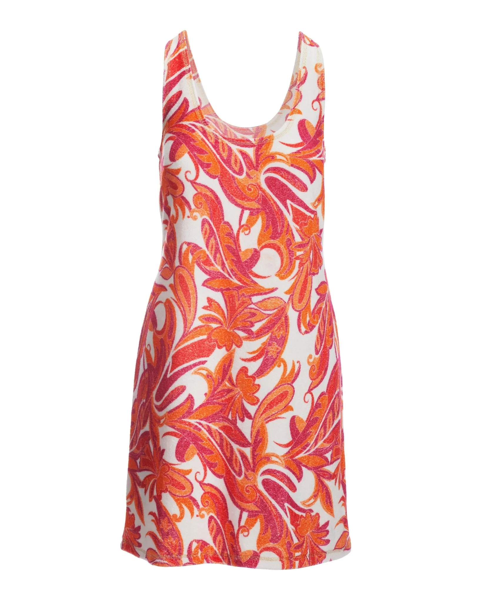 Loop Terry Printed Scoop Neck Tank Dress Orange sold by Boston Proper product image thumbnail 2