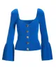 Flare Sleeve Sweetheart Ribbed Faux Cardigan Princess Blue sold by Boston Proper