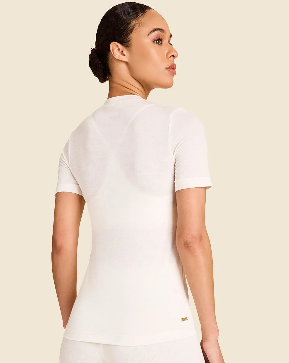 Washable Cashmere Tee Bone sold by Boston Proper product image thumbnail 3