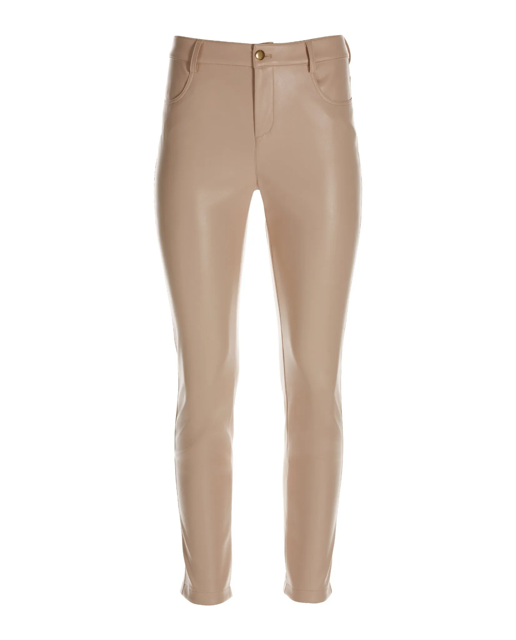 Faux Leather Five Pocket Pant Light Tan sold by Boston Proper product image thumbnail 2