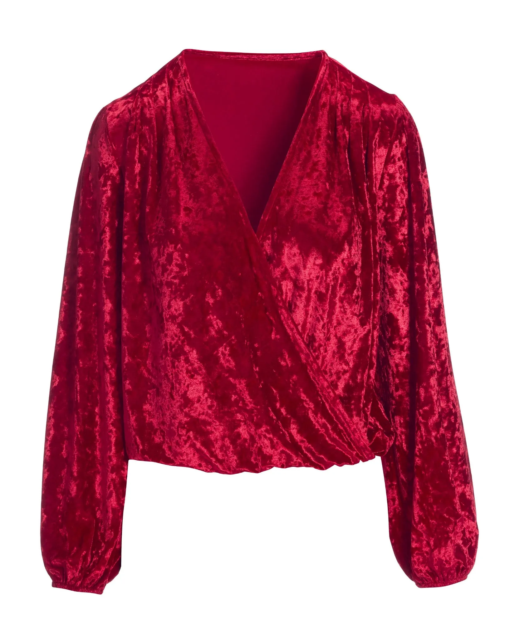 Velvet Surplice Knit Top Red sold by Boston Proper product image thumbnail 2