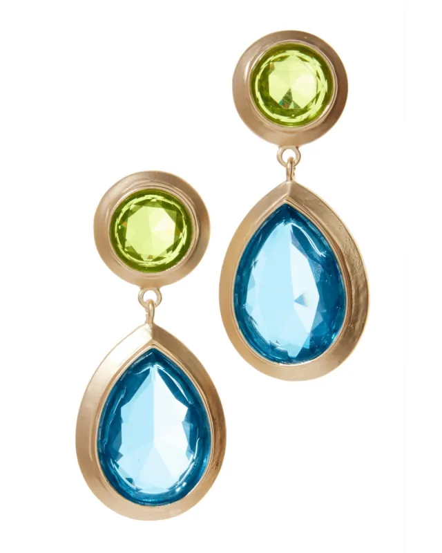 Gem Drop Earring Green Multi sold by Boston Proper