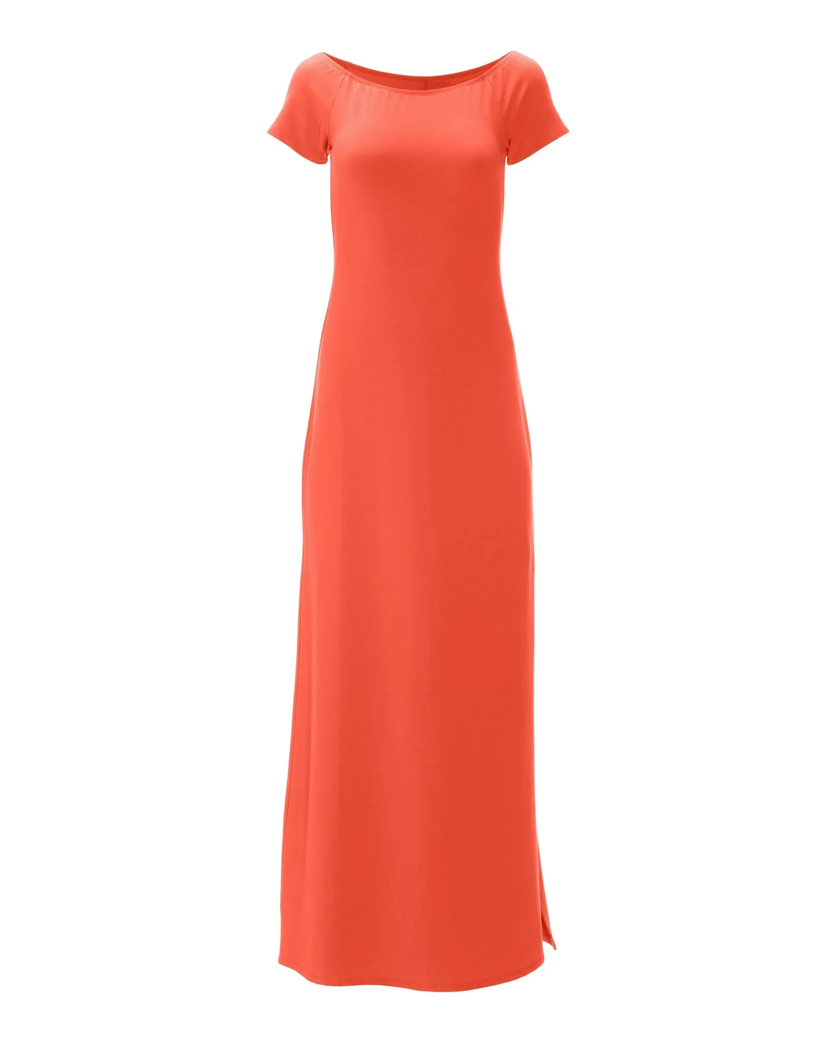 Off The Shoulder Short Sleeve Maxi Dress Hot Coral sold by Boston Proper product image thumbnail 2
