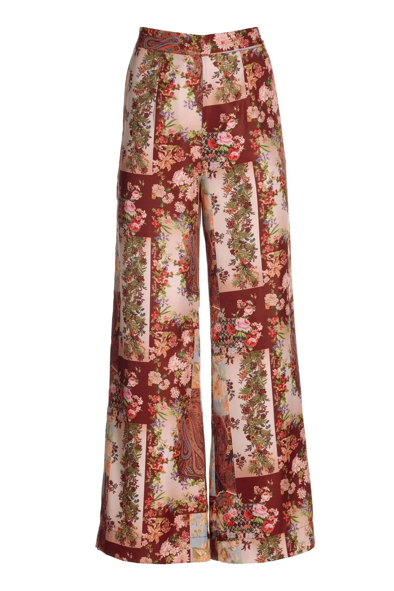 Patchwork Print High Waist Palazzo Pant Multi sold by Boston Proper product image thumbnail 2