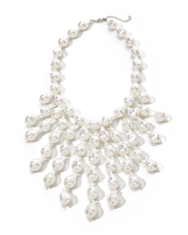 Statement Pearl Necklace White sold by Boston Proper
