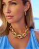 Gold & Sparkling Crystals Chain Link Necklace Gold/Gold sold by Boston Proper
