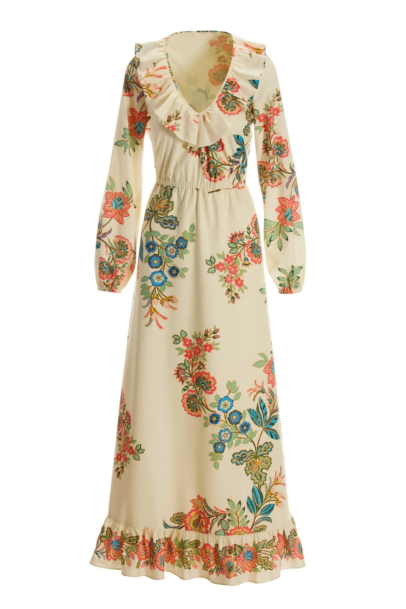 Boho Floral Neckline Ruffle Maxi Dress Multi sold by Boston Proper product image thumbnail 2