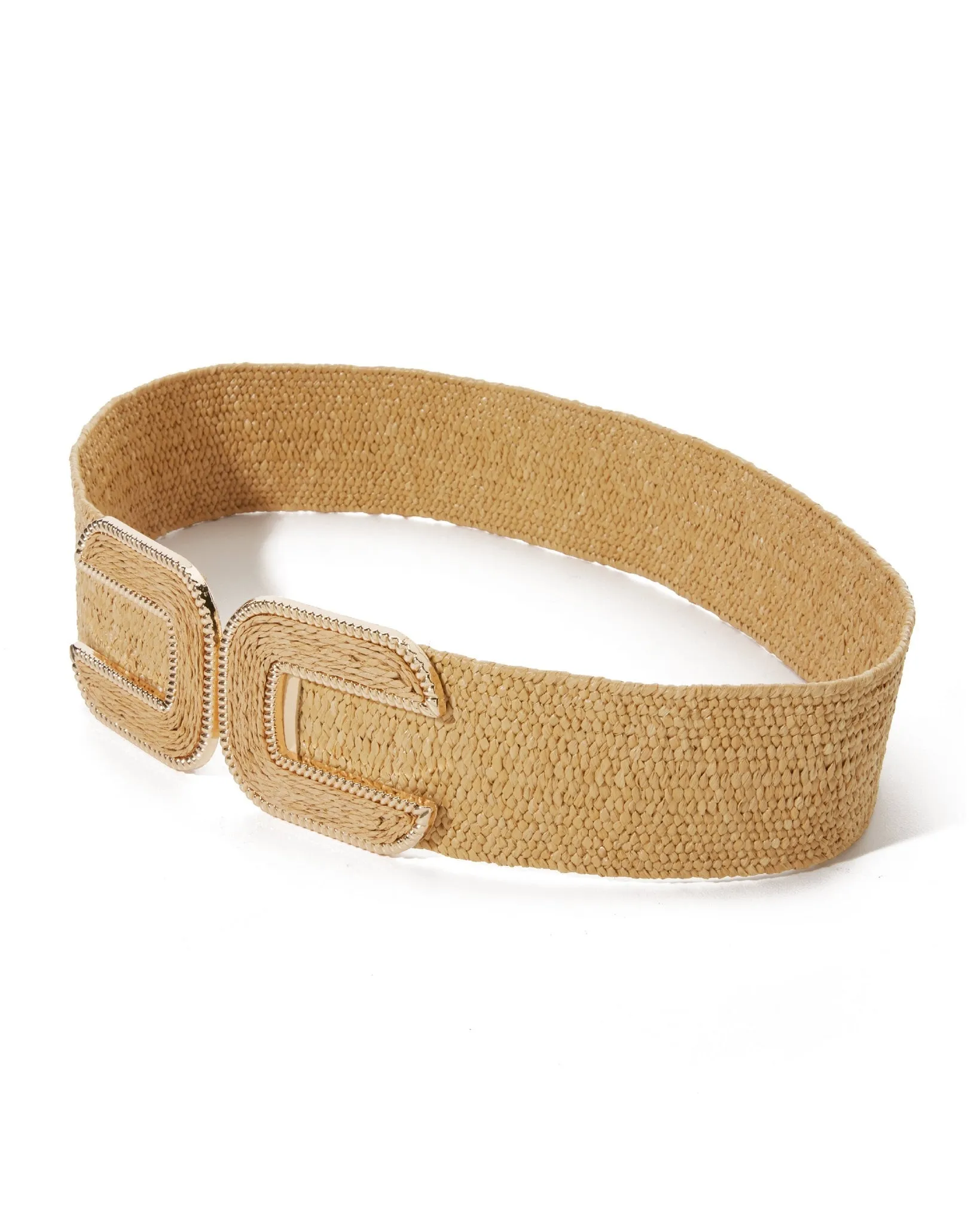 Gold Hardware Raffia Elastic Belt Natural sold by Boston Proper