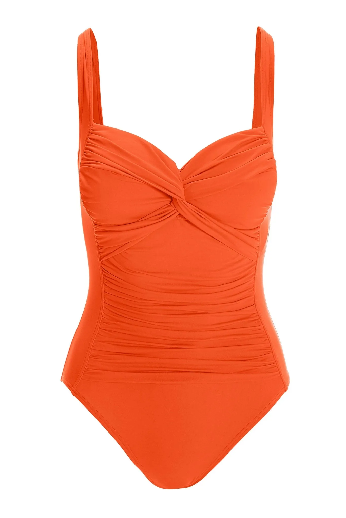 Swim Sense Twist Front One-Piece Swimsuit Hot Coral sold by Boston Proper product image thumbnail 2