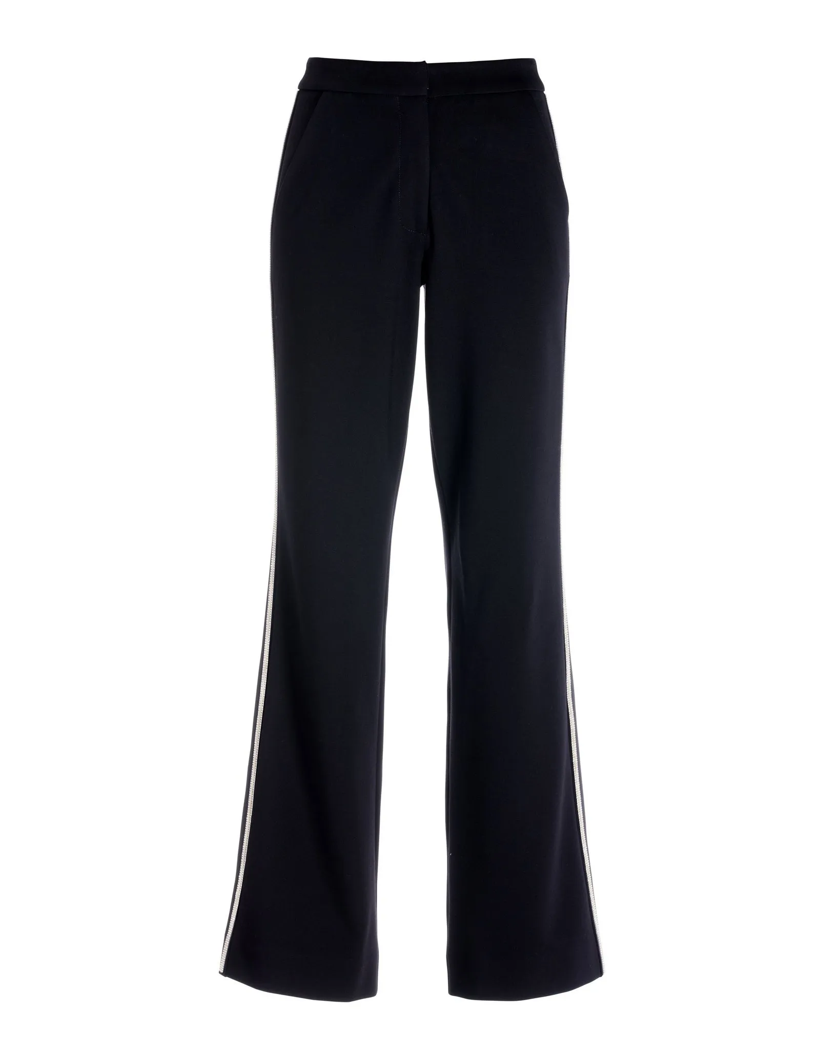Crystal Shimmer Trim Ponte Trouser Pant Black/Silver sold by Boston Proper product image thumbnail 2