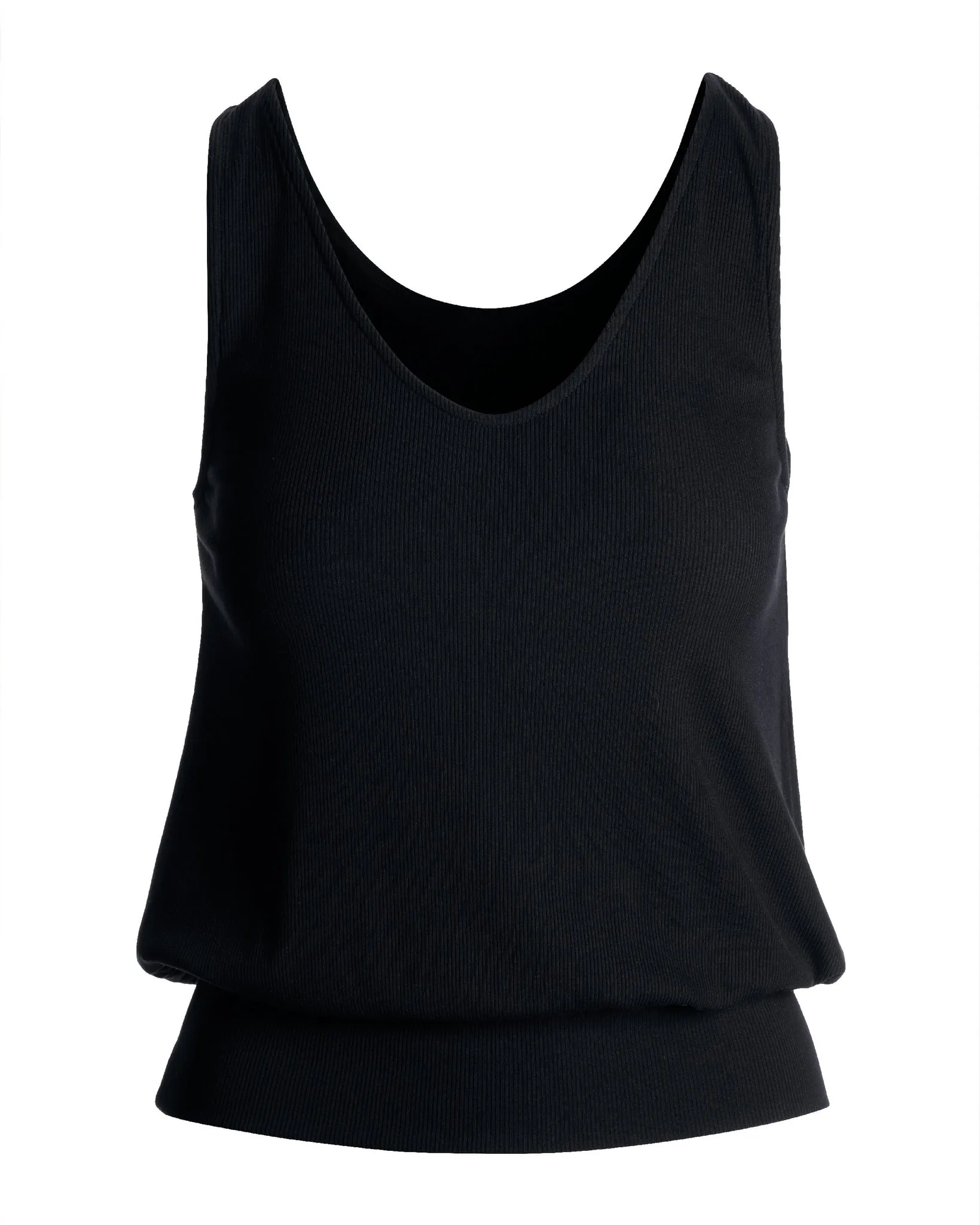 So Essential Rib V Neck Blouson Top Proper Black sold by Boston Proper product image thumbnail 2