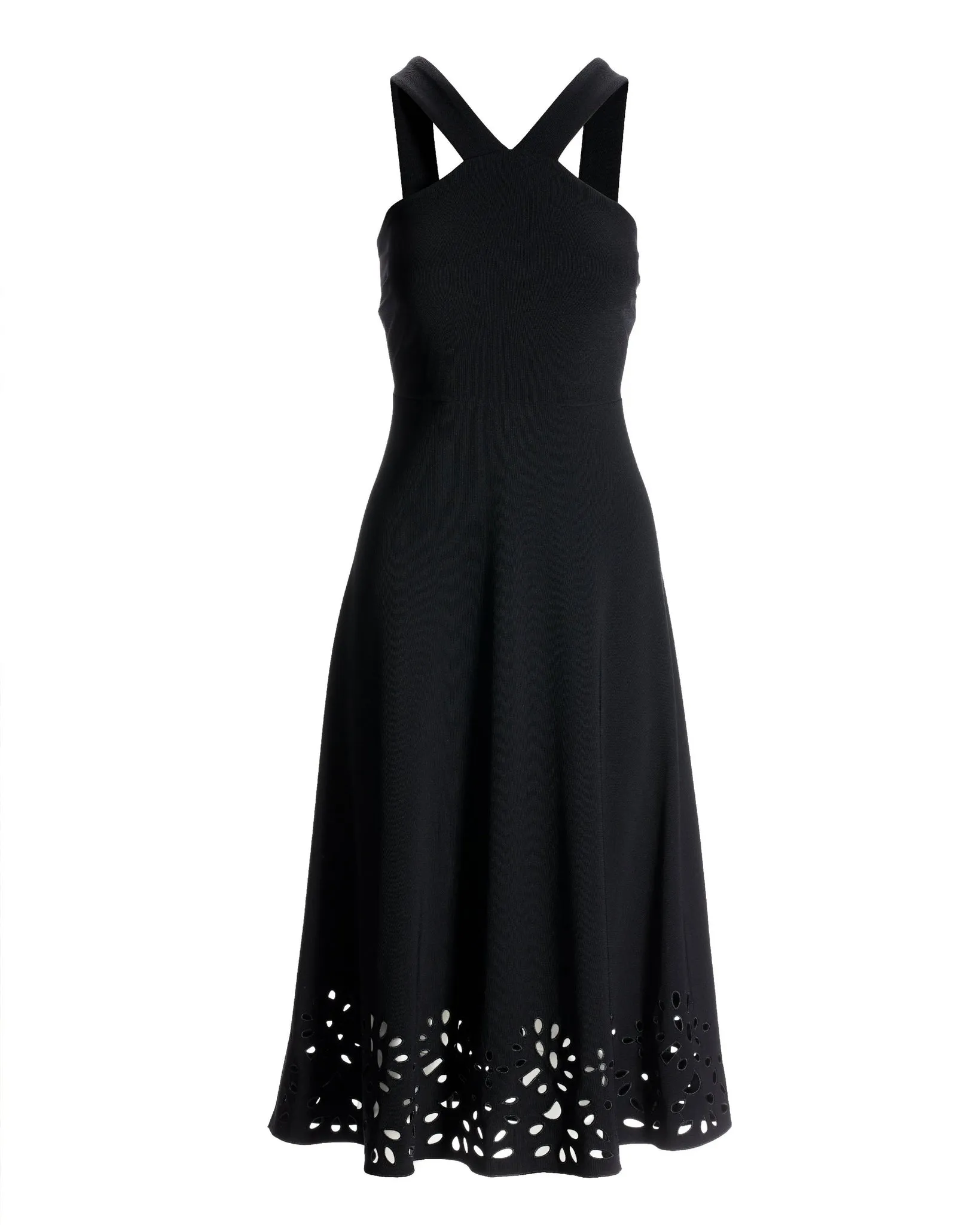 Beyond Travel High Neck Laser Cut Midi Dress Jet Black sold by Boston Proper product image thumbnail 2