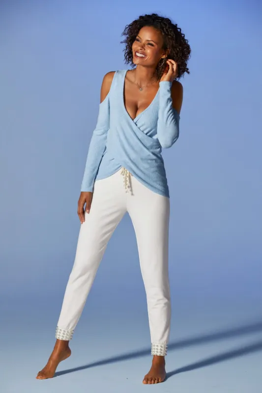 French Terry Pearl Jogger White sold by Boston Proper