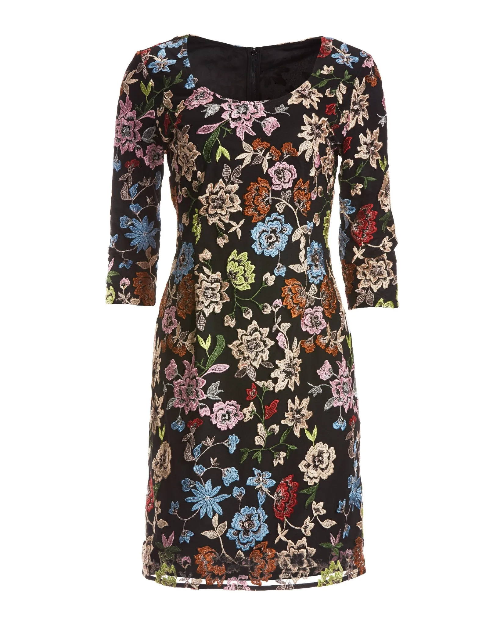 Multicolored Embroidered Mesh Sheath Dress Multi sold by Boston Proper product image thumbnail 2