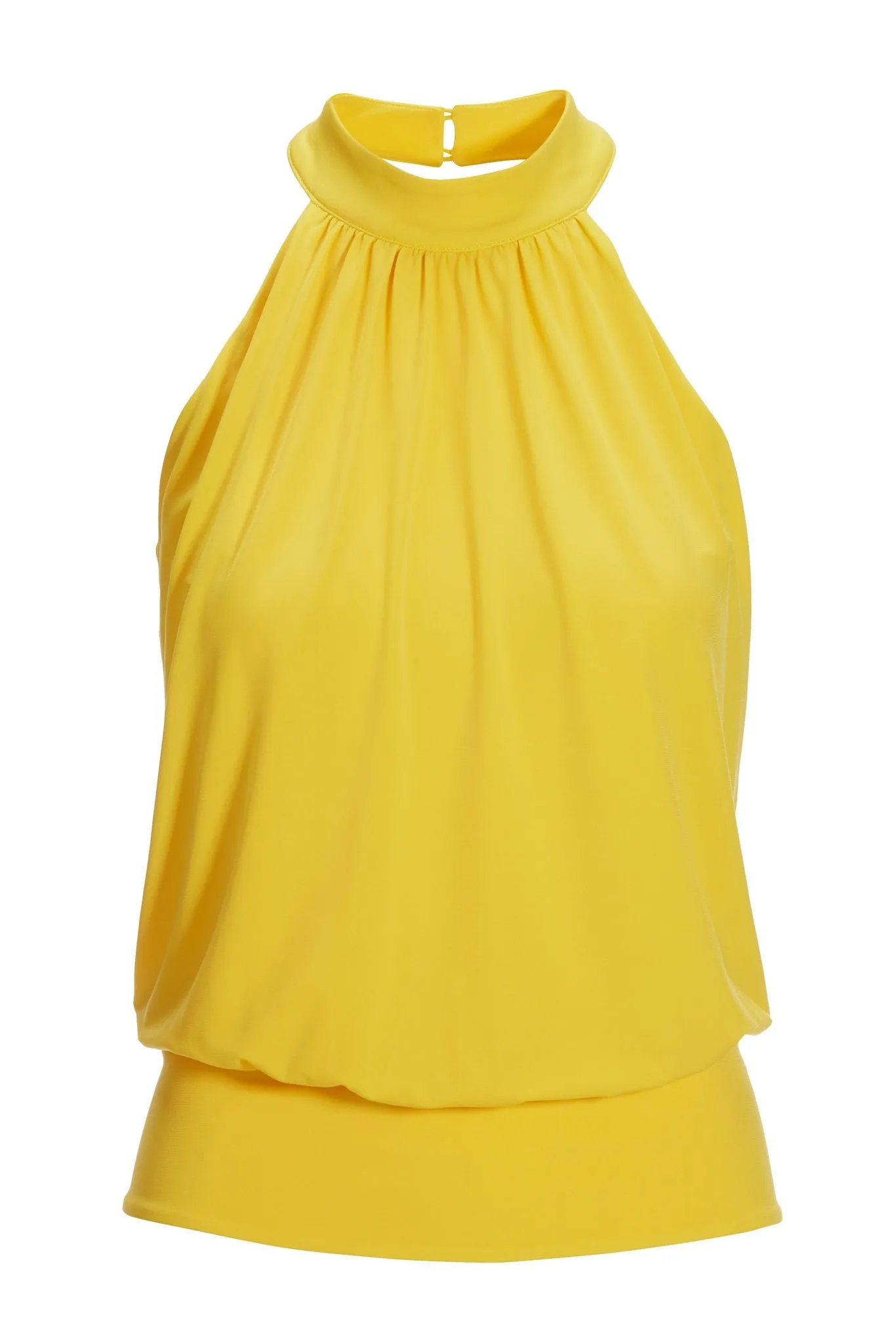 Banded Bottom Mock Neck Halter Top Yellow sold by Boston Proper product image thumbnail 2