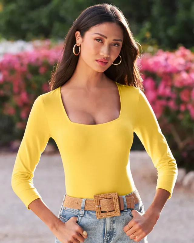So Sexy Square-Neck Top Lemon Drop sold by Boston Proper
