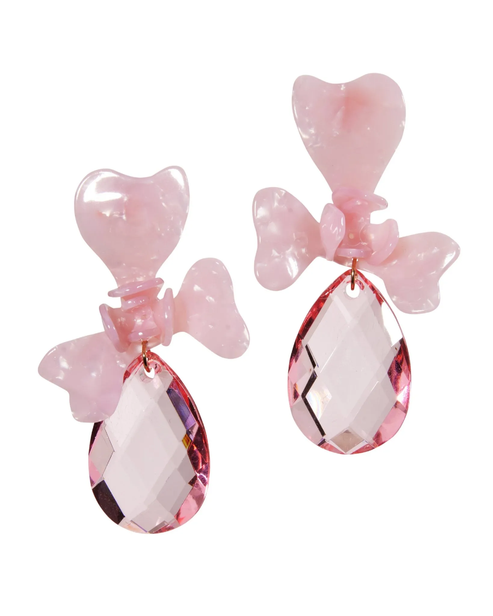 3D Floral Gem Drop Earring Pink sold by Boston Proper