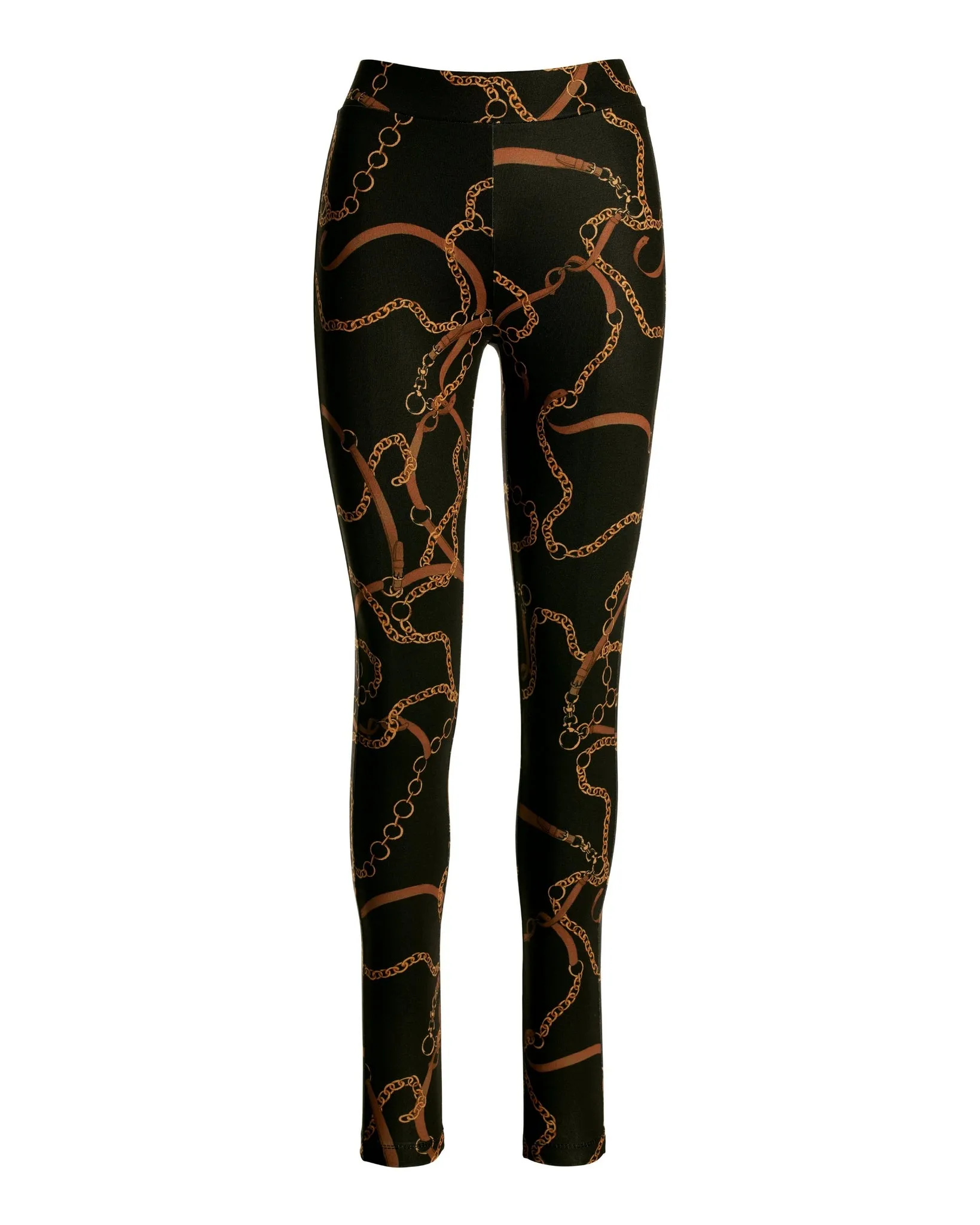 Aspen Golden Chains Print Ponte Legging Black/Gold sold by Boston Proper product image thumbnail 2