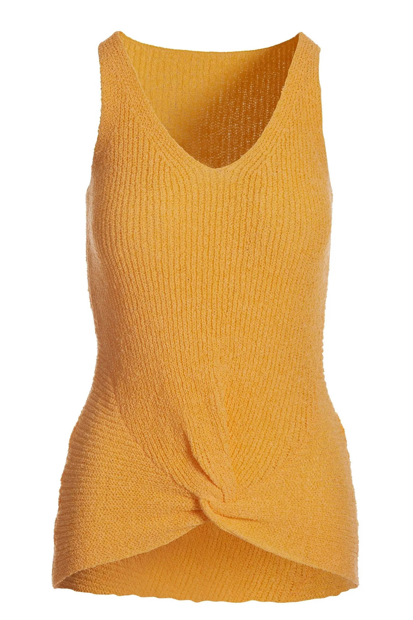 Knot Front V Neck Sweater Tank Top Orange sold by Boston Proper product image thumbnail 2