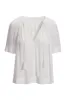 V Neck Relaxed Gauze Blouse White sold by Boston Proper