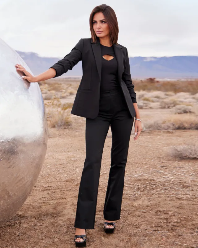 Monterey Essential Stretch Bootcut Trouser Black sold by Boston Proper