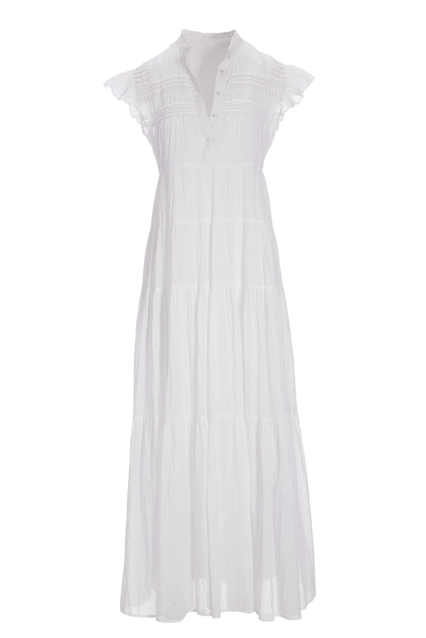 Tiered Shift Maxi Dress White sold by Boston Proper product image thumbnail 2