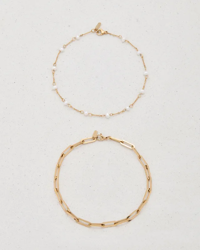 Freshwater Pearl Marina Anklet Set sold by Boston Proper