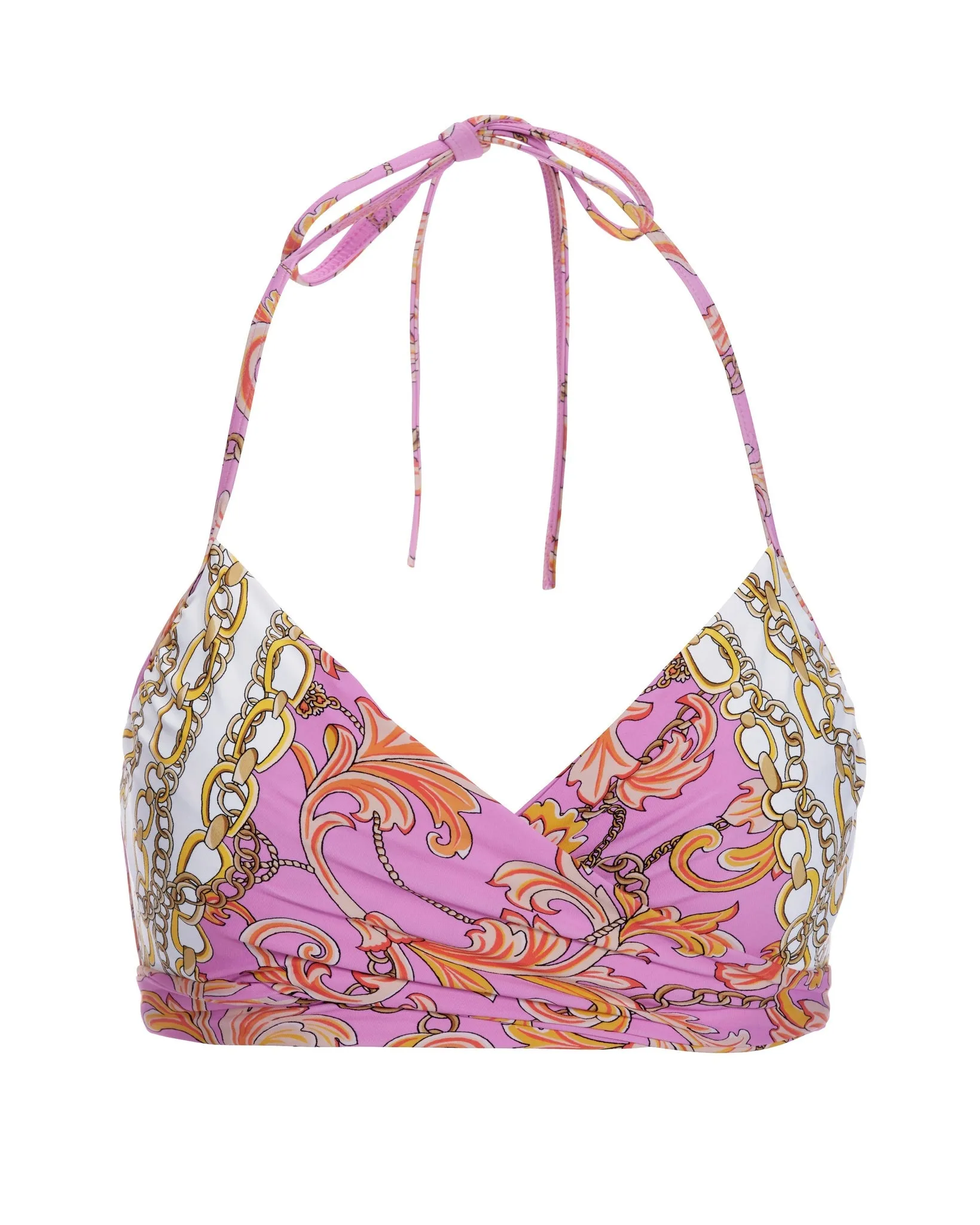 Swim Sense Filigree Status Print Underwire Wrap Bikini Top Pink sold by Boston Proper product image thumbnail 2