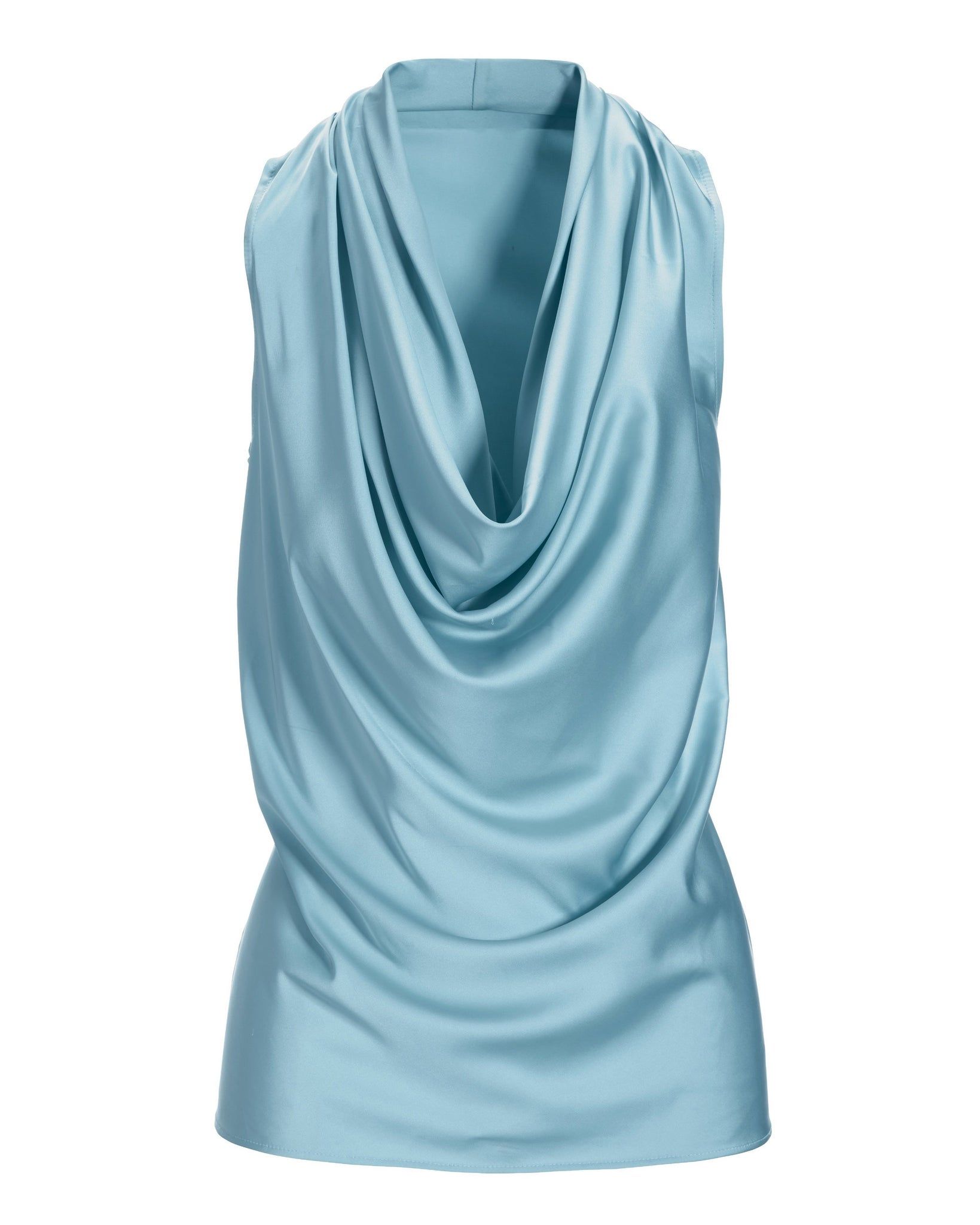 Marilyn Cowl-Neck Charmeuse Blouse Airy Blue sold by Boston Proper product image thumbnail 2