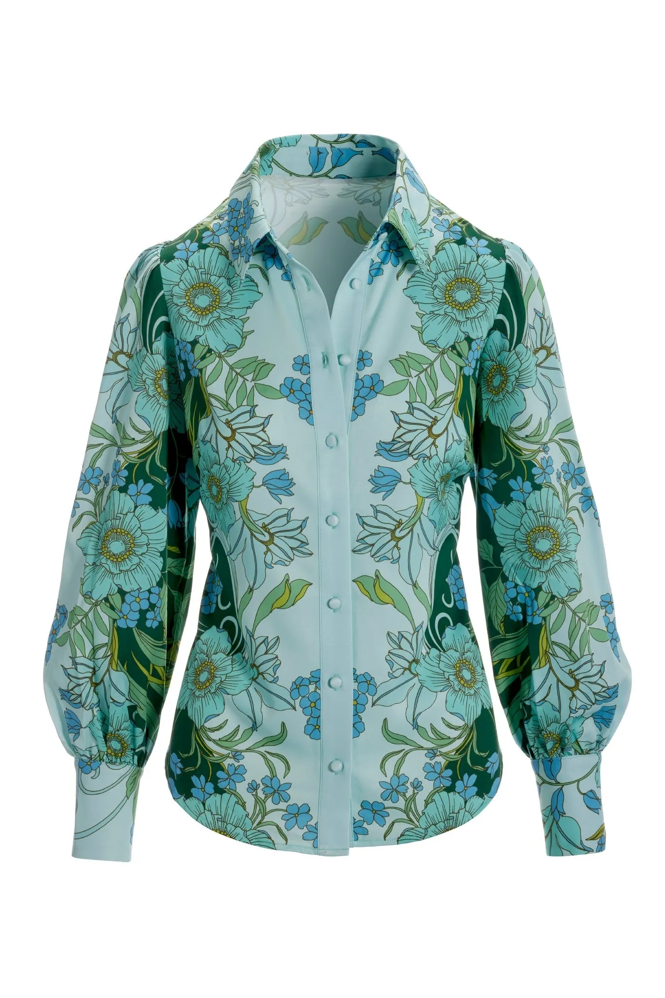 Floral Print Victoria Chic Drama-Sleeve Shirt Multi sold by Boston Proper product image thumbnail 2