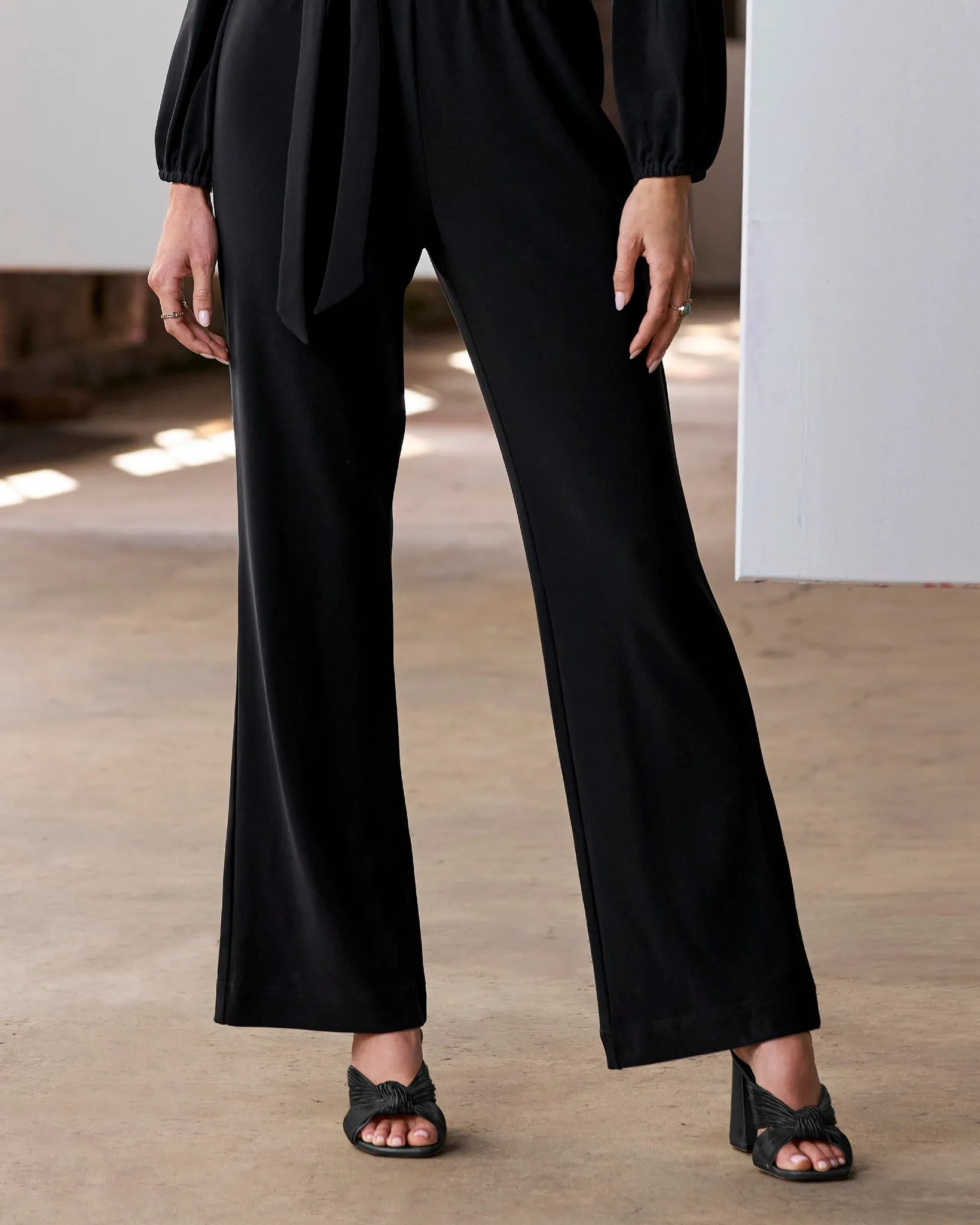 Knotted Block Heel Sandal Black sold by Boston Proper product image thumbnail 2