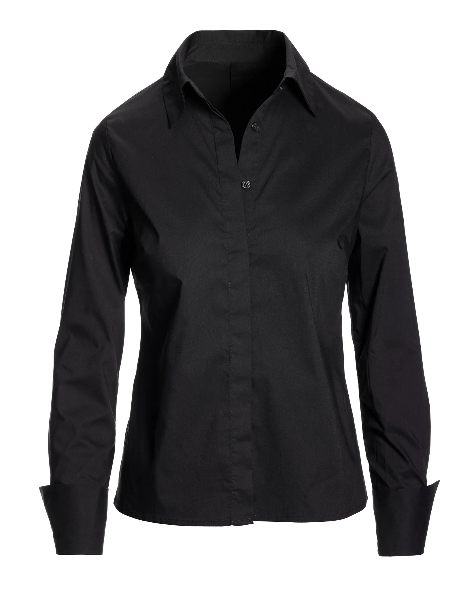 Sophia Button Up Poplin Shirt Black sold by Boston Proper product image thumbnail 2