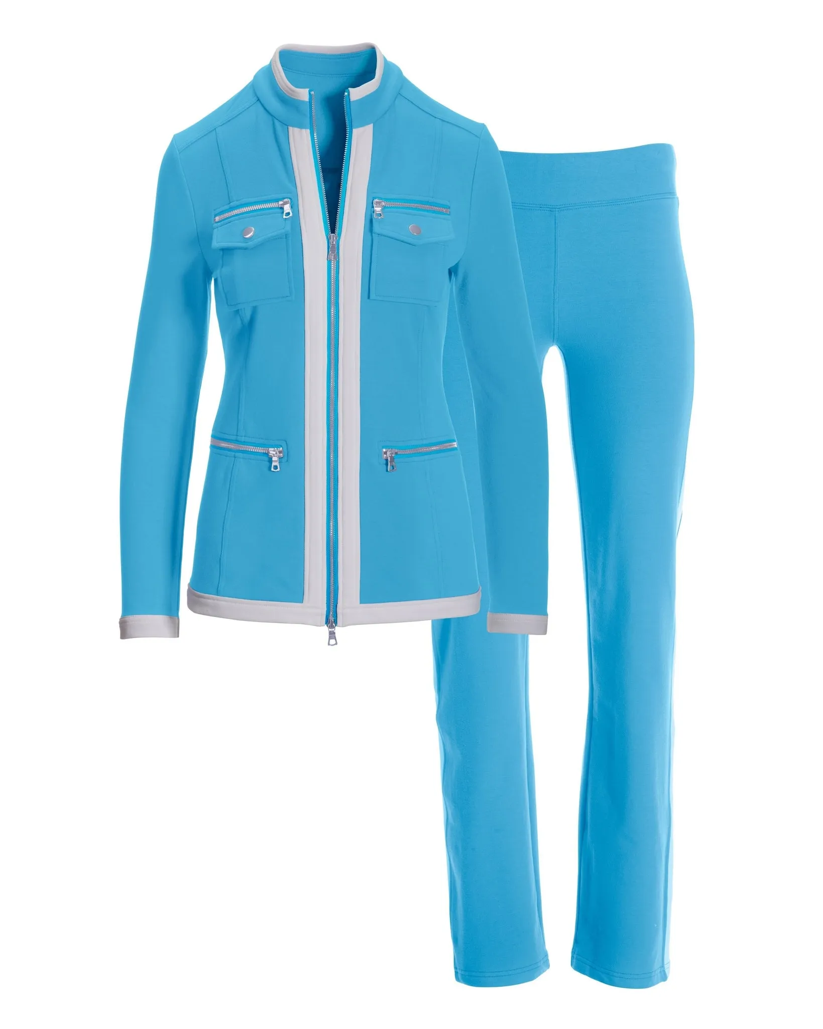 Chic Zippered Sport Coordinate Set Blue Grotto sold by Boston Proper product image thumbnail 2