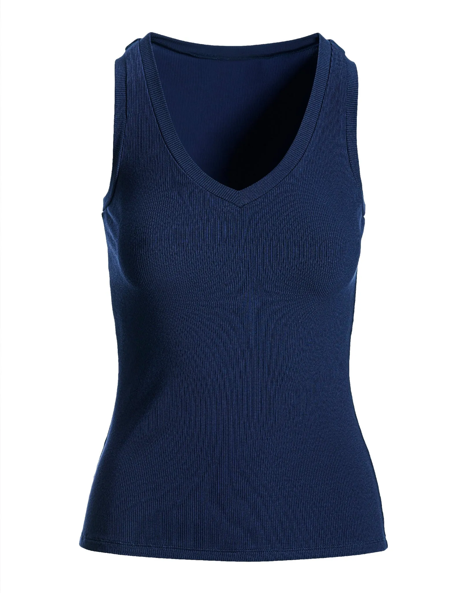 So Essential Ribbed V Neck Tank Navy sold by Boston Proper product image thumbnail 2