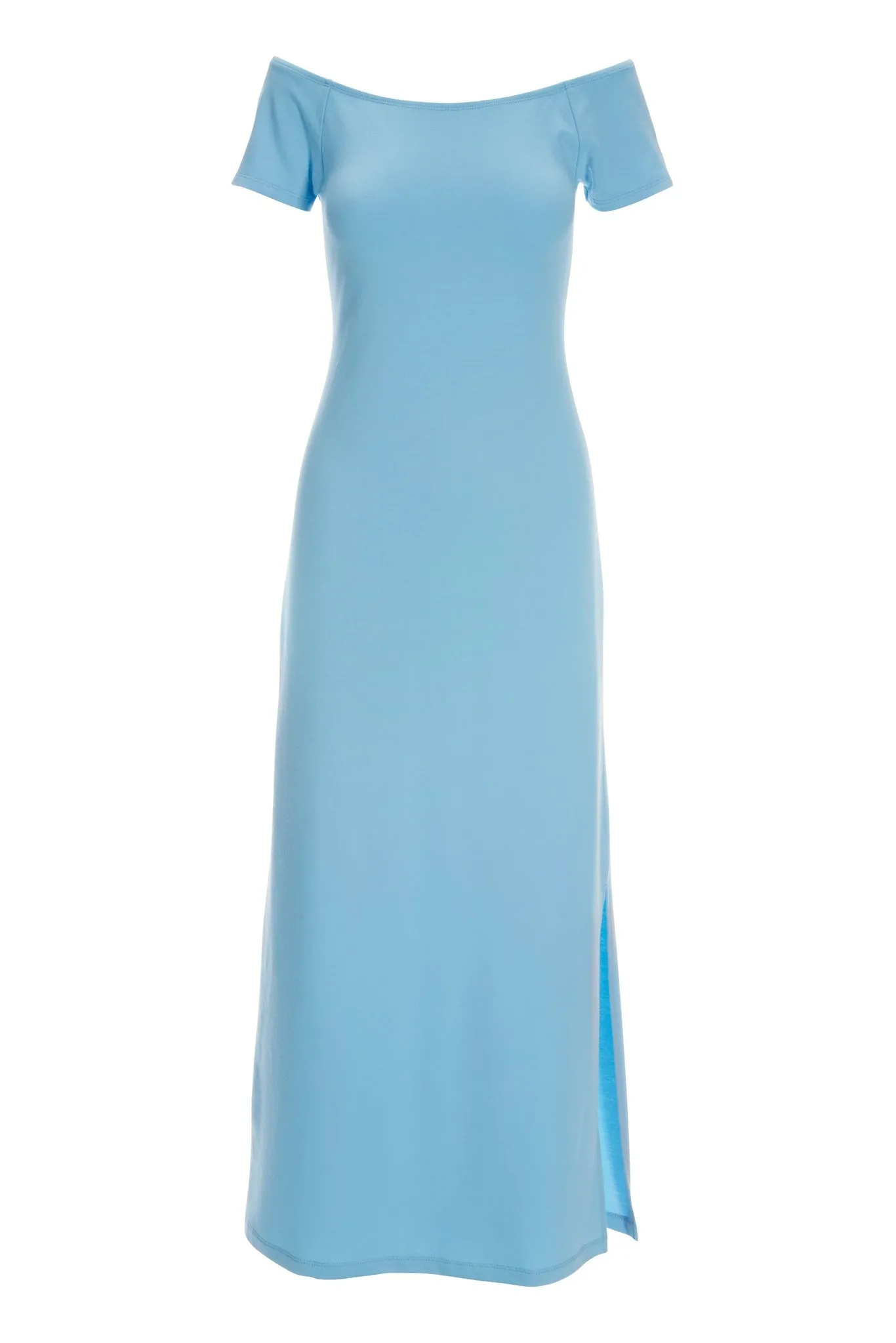 Off The Shoulder Short Sleeve Maxi Dress Airy Blue sold by Boston Proper product image thumbnail 2