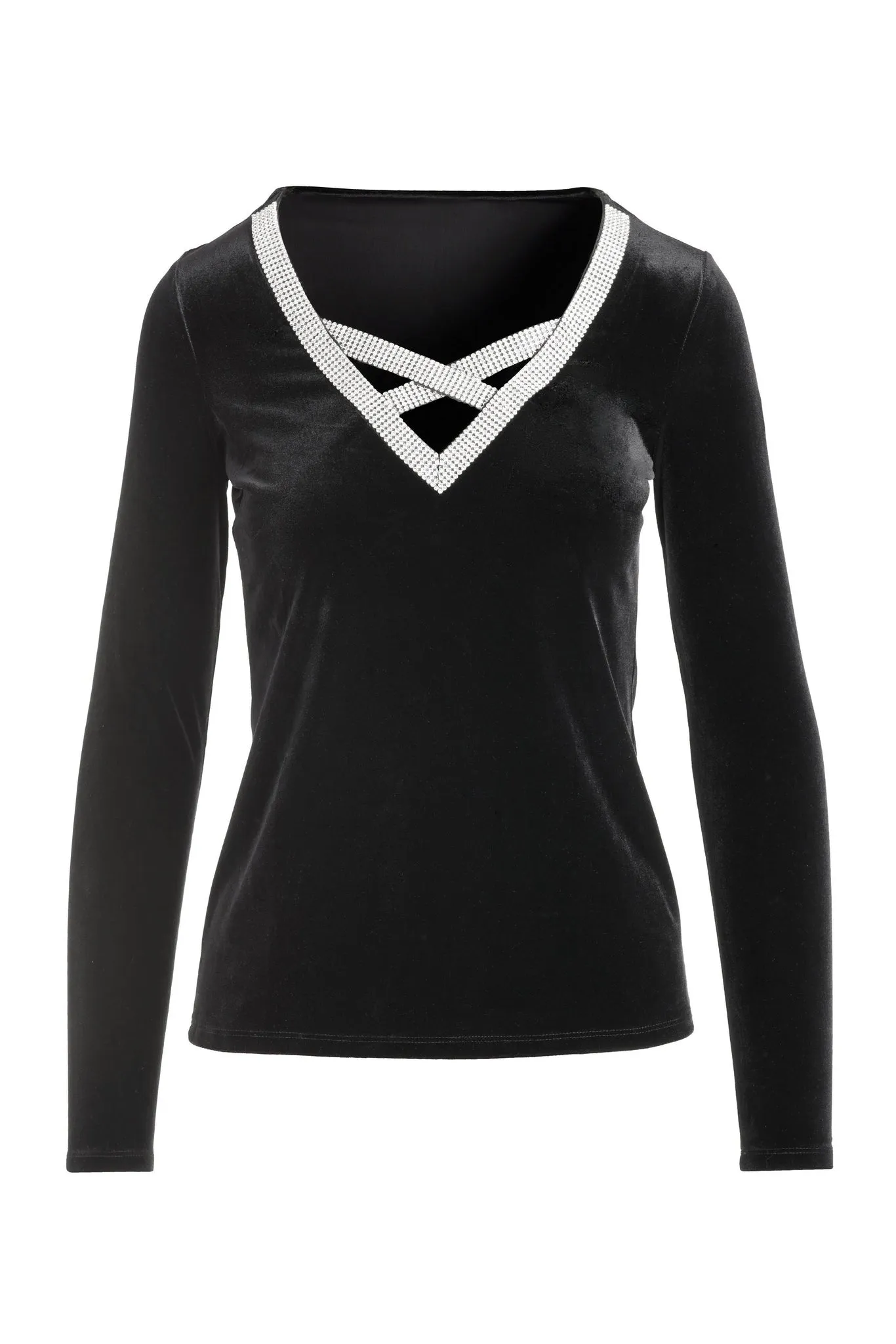Velvet Strappy Embellished Top Black sold by Boston Proper product image thumbnail 2