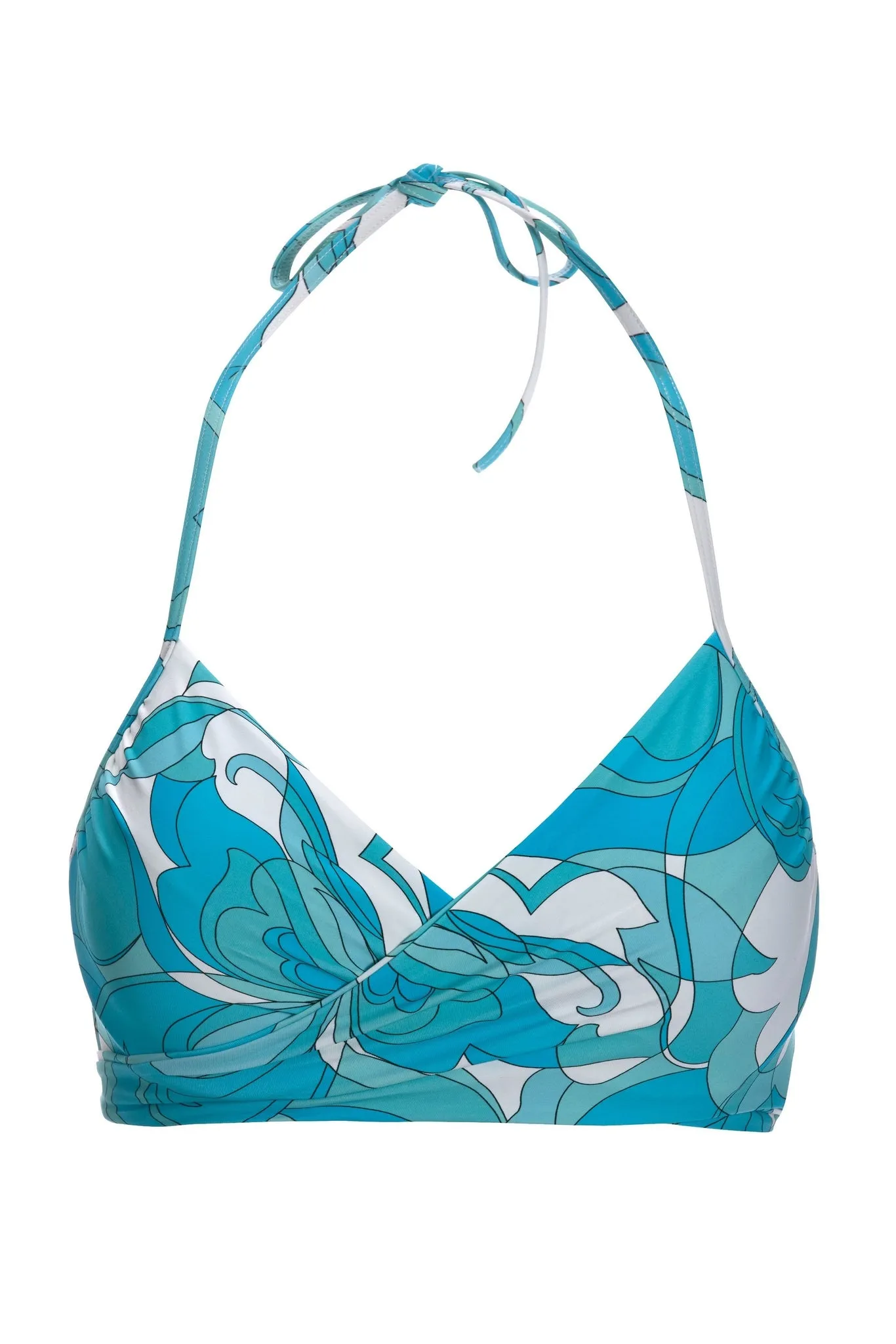 Swim Sense Teal Waters Underwire Wrap Bikini Top Blue sold by Boston Proper product image thumbnail 2