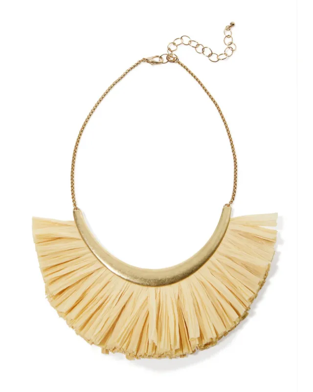 Raffia Statement Necklace Natural sold by Boston Proper