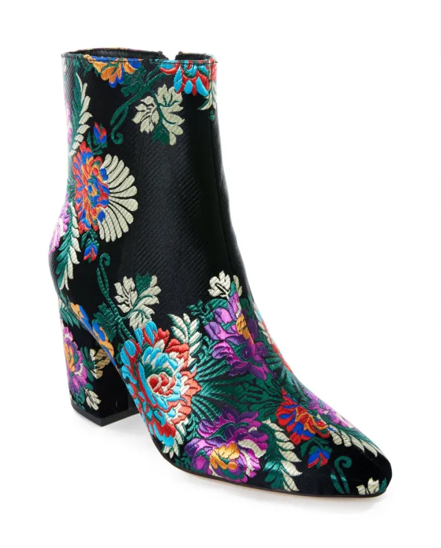 Jacquard Heeled Bootie Black Multi sold by Boston Proper