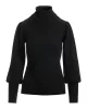 Puff Sleeve Turtleneck Sweater Black sold by Boston Proper