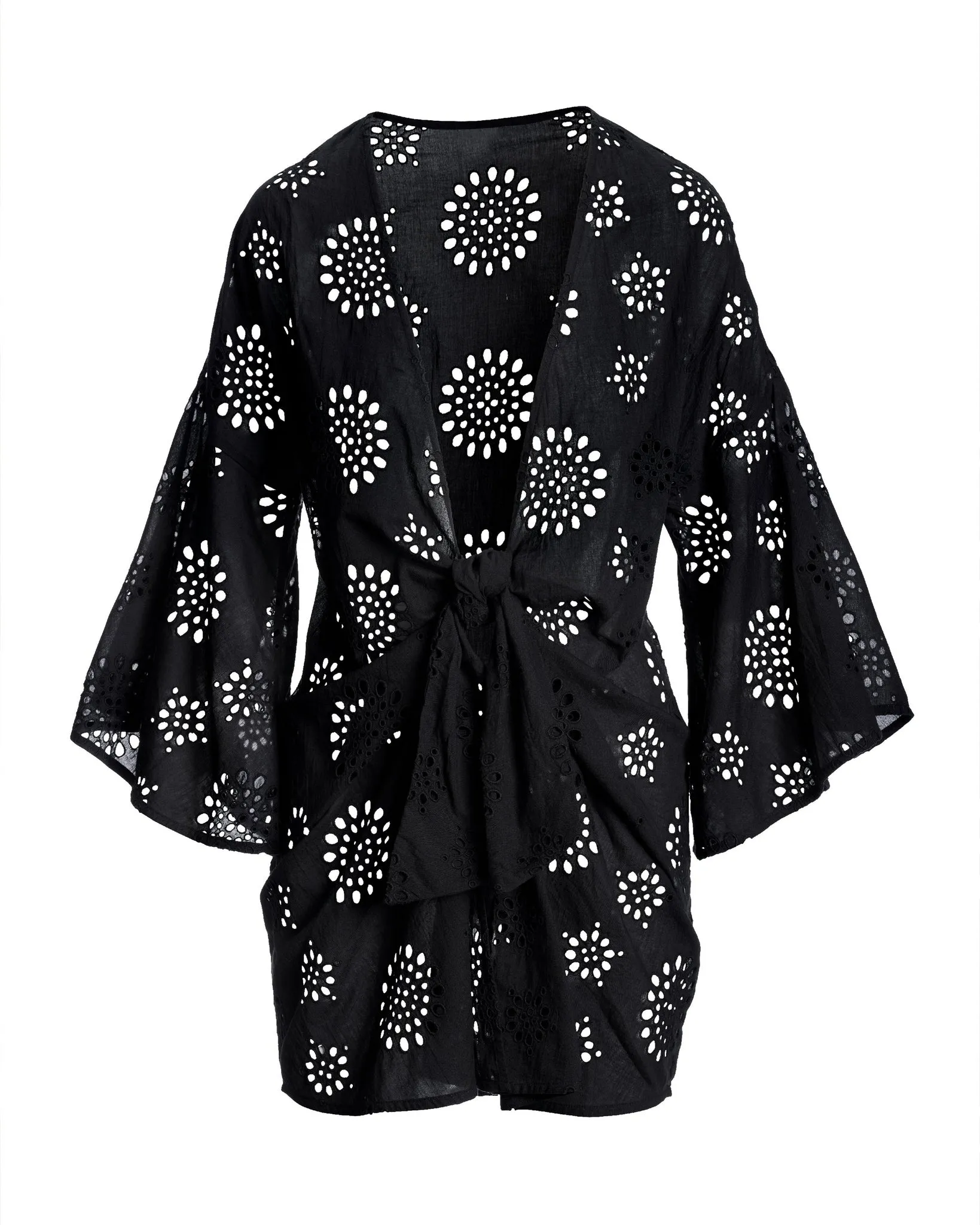 Eyelet Tie Waist Cover Up Black sold by Boston Proper product image thumbnail 2