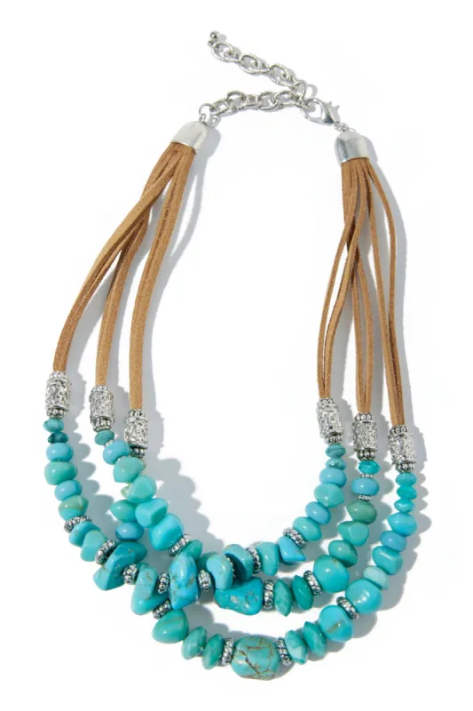 Faux Suede And Stone Choker Necklace Multi sold by Boston Proper