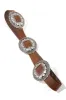 Multi Metal Ring Leather Belt Brown sold by Boston Proper