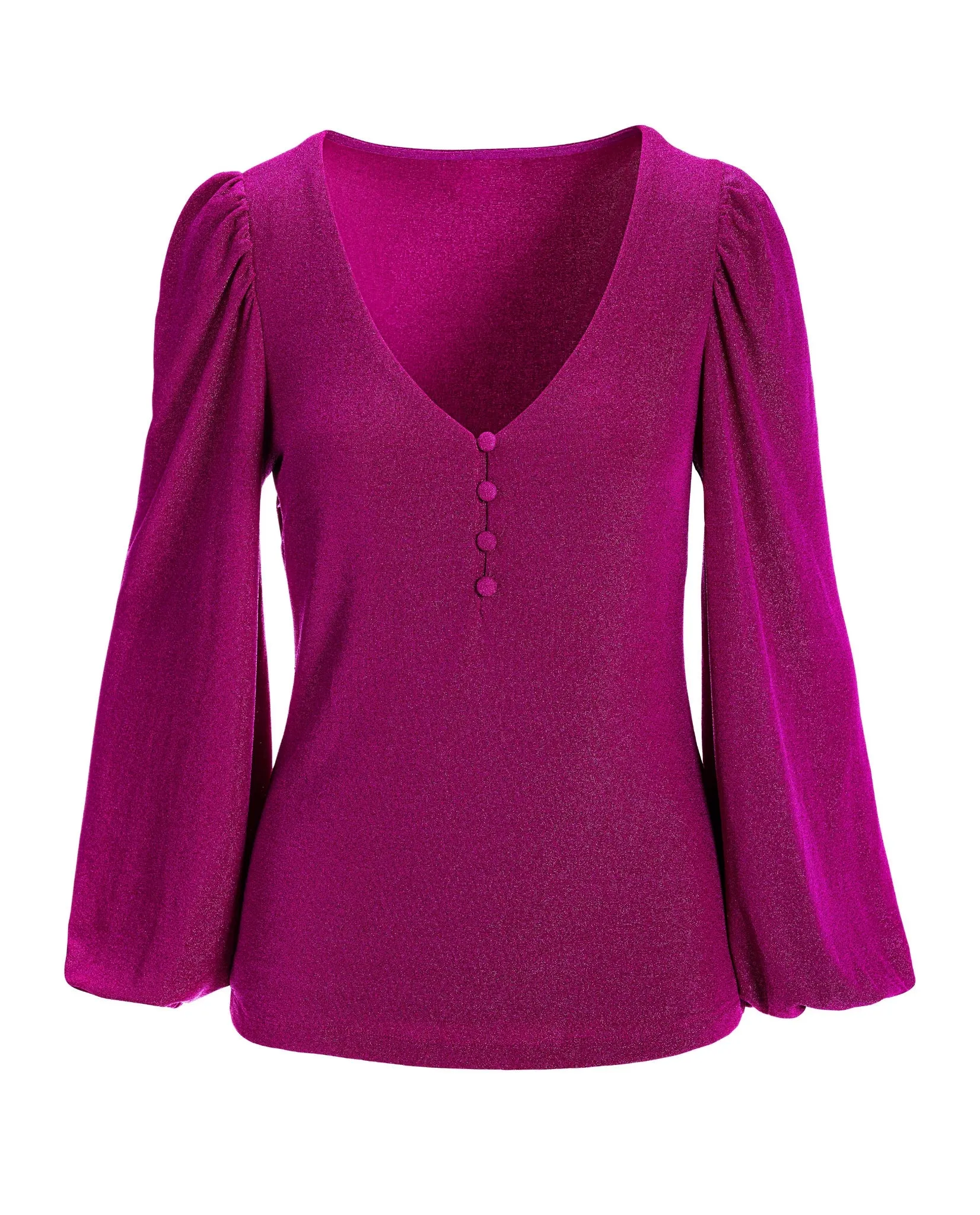 Metallic Henley Knit Top Pink sold by Boston Proper product image thumbnail 2